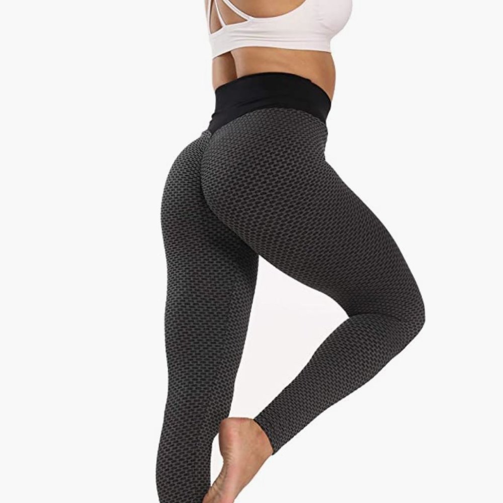 Women's High Waist Yoga Pants with Tummy Control and Scrunched Booty.